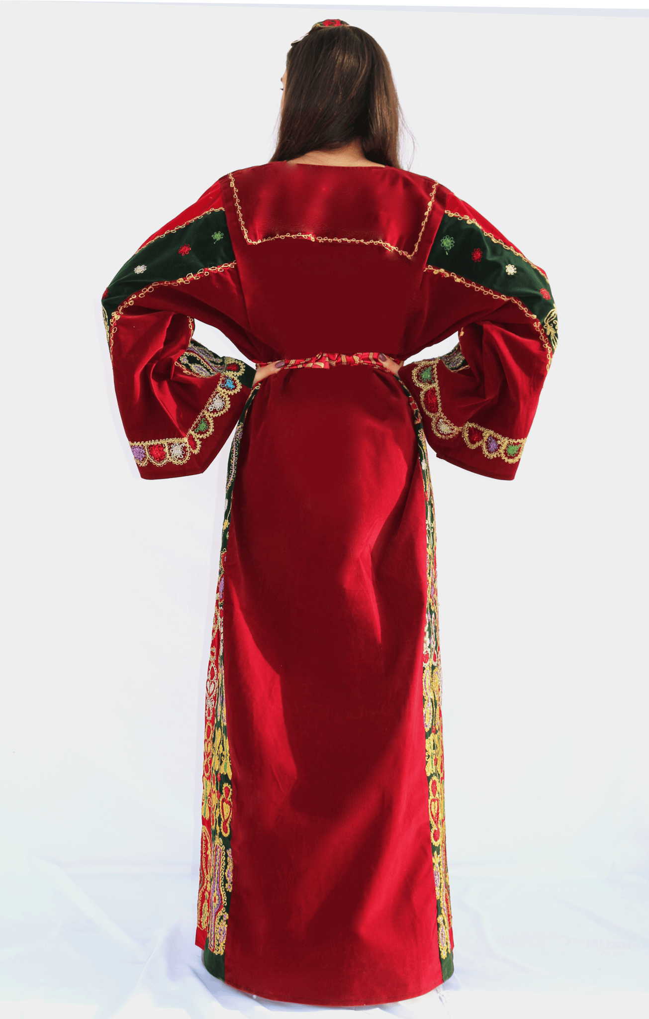 Malaka - Hand Embroidered Tahreera Palestinian Dress Thobe - Deerah