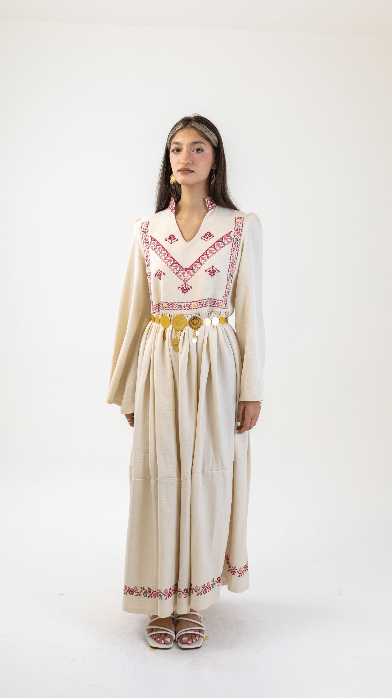 Manal Hand Embroidered Dress Deerah