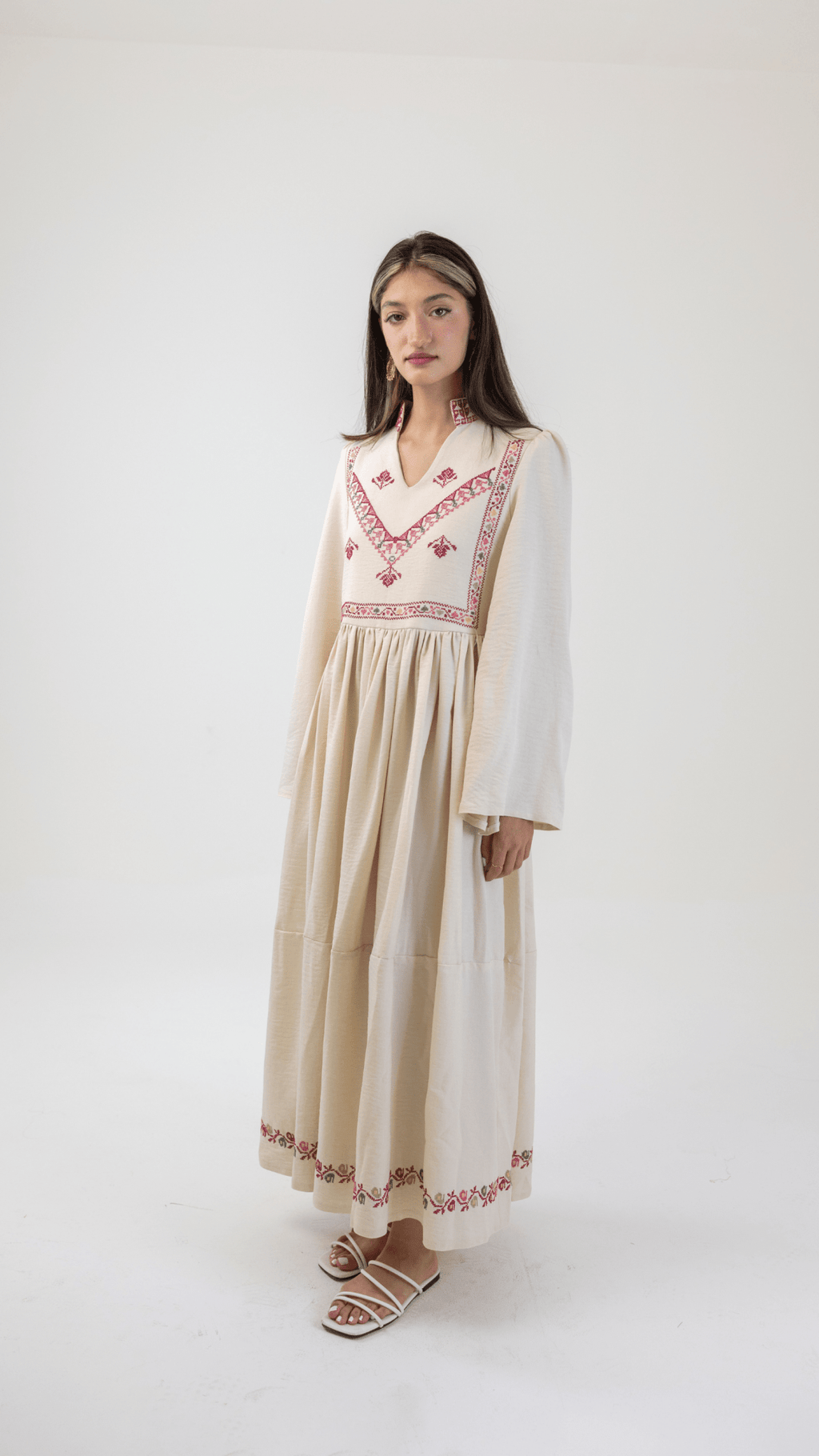 Manal منال - Hand Embroidered Dress - Deerah