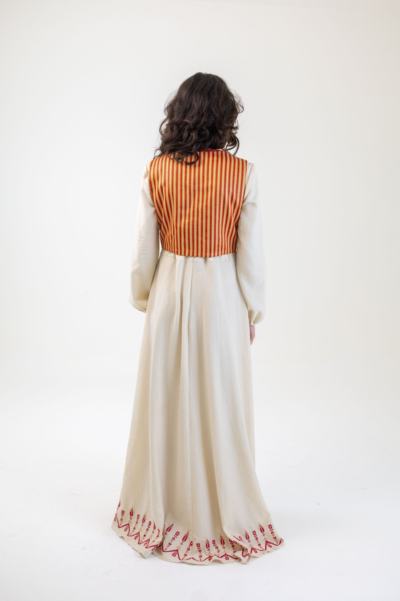 Marwa مروة - Hand Embroidered Dress and Saya waistcoat - Deerah