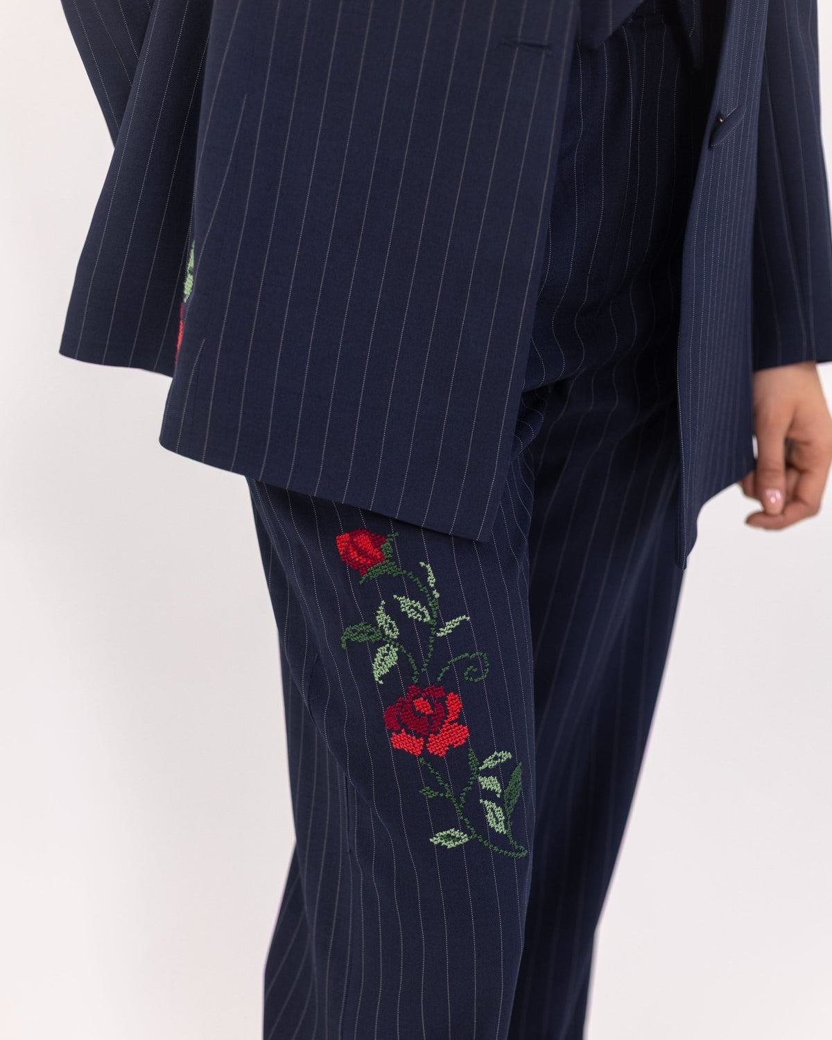 Navy Pinstripe Suit - Deerah