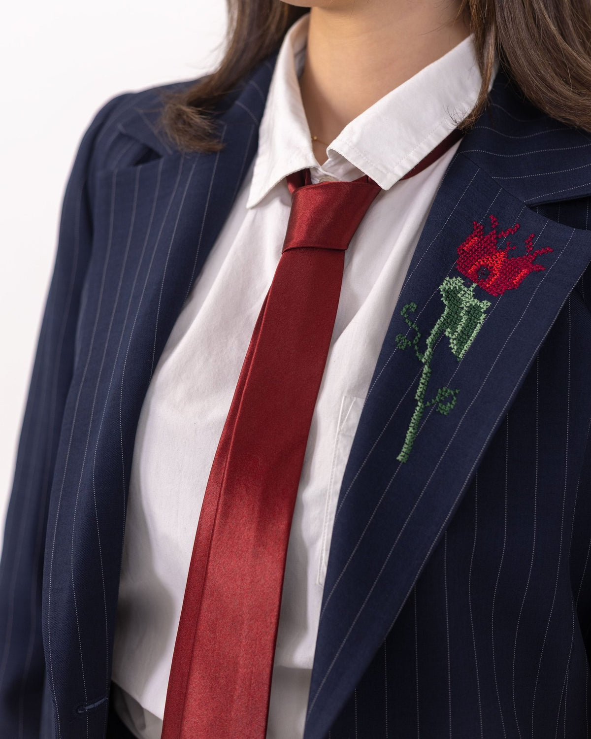Navy Pinstripe Suit - Deerah