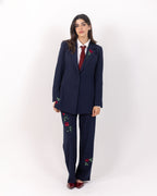 Navy Pinstripe Suit - Deerah