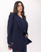 Navy Pinstripe Suit - Deerah