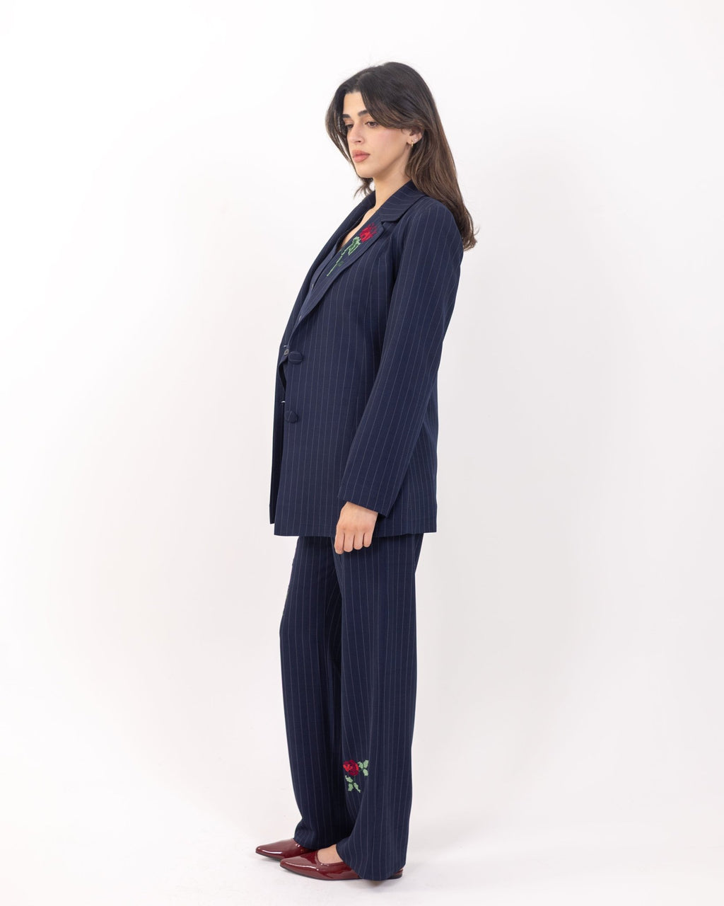 Navy Pinstripe Suit - Deerah