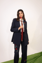 Navy Pinstripe Suit - Deerah