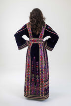 Navy Velvet Palestinian Malaka Thobe - Deerah