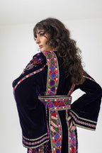Navy Velvet Palestinian Malaka Thobe - Deerah