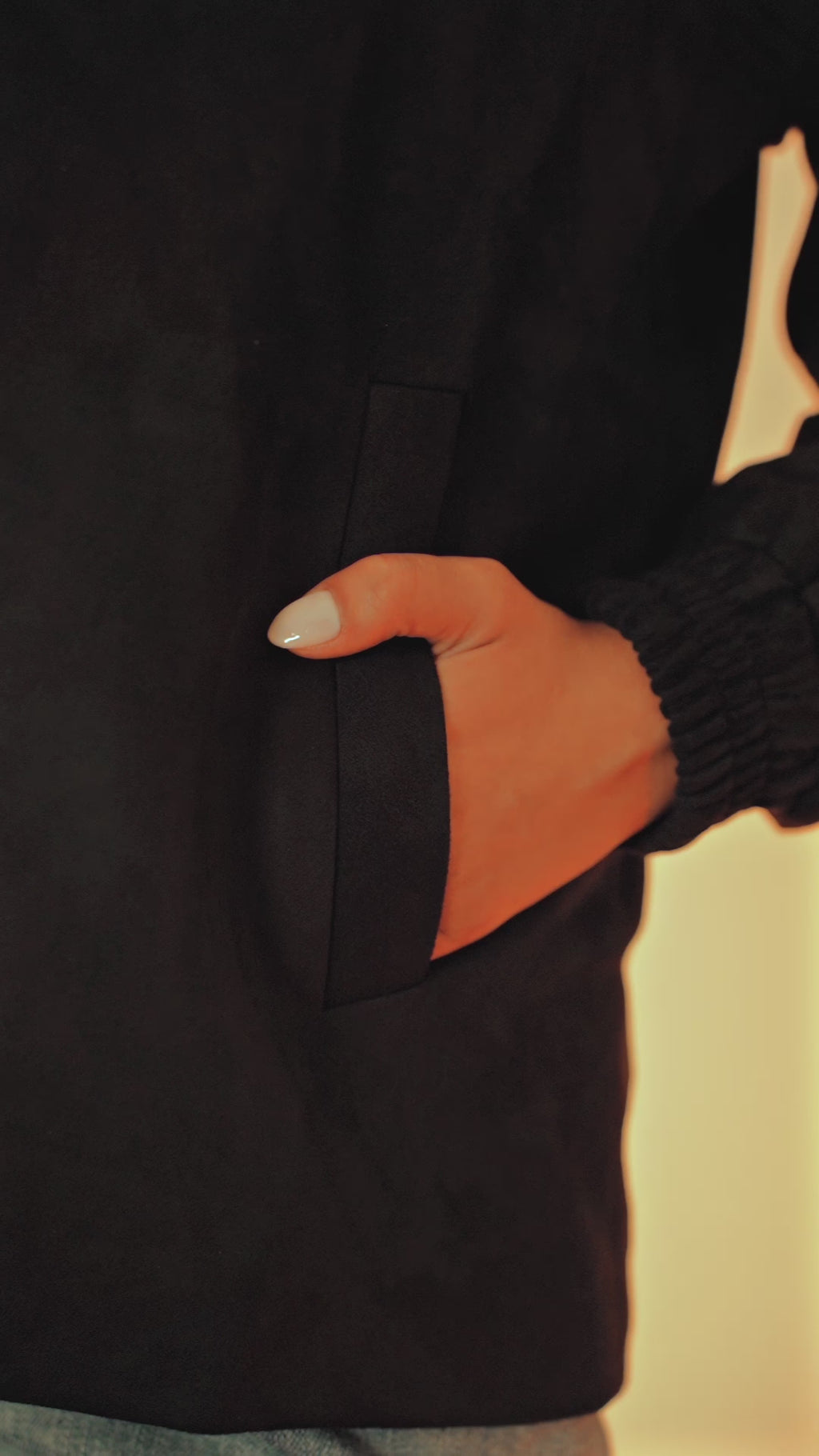 Black Embroidered Suede Jacket