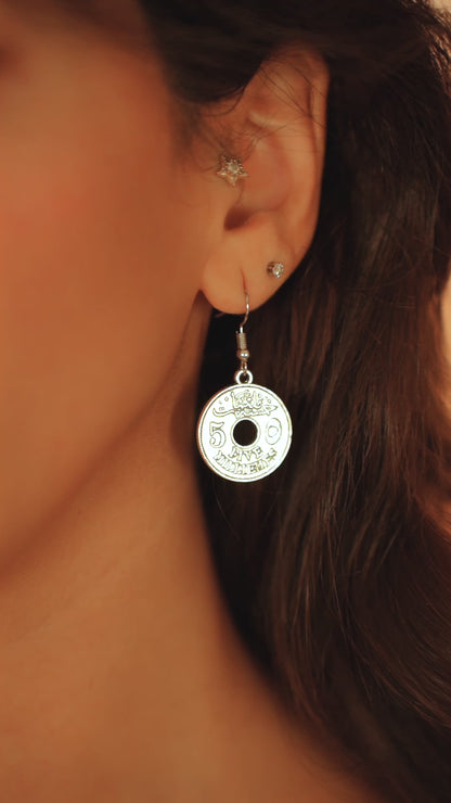 Traditional Silver Coin Earrings