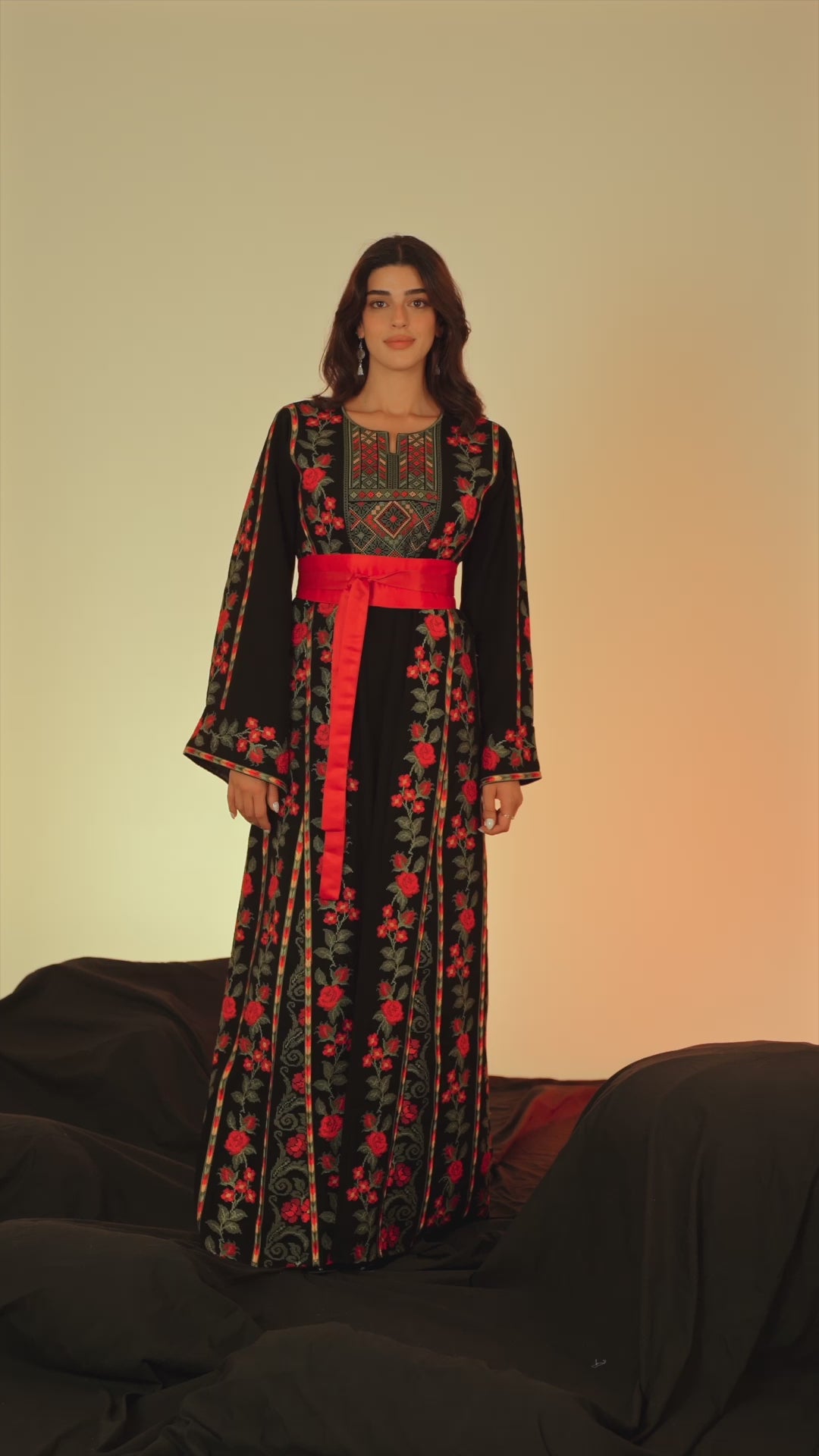 The Floral Palestinian Thobe Dress
