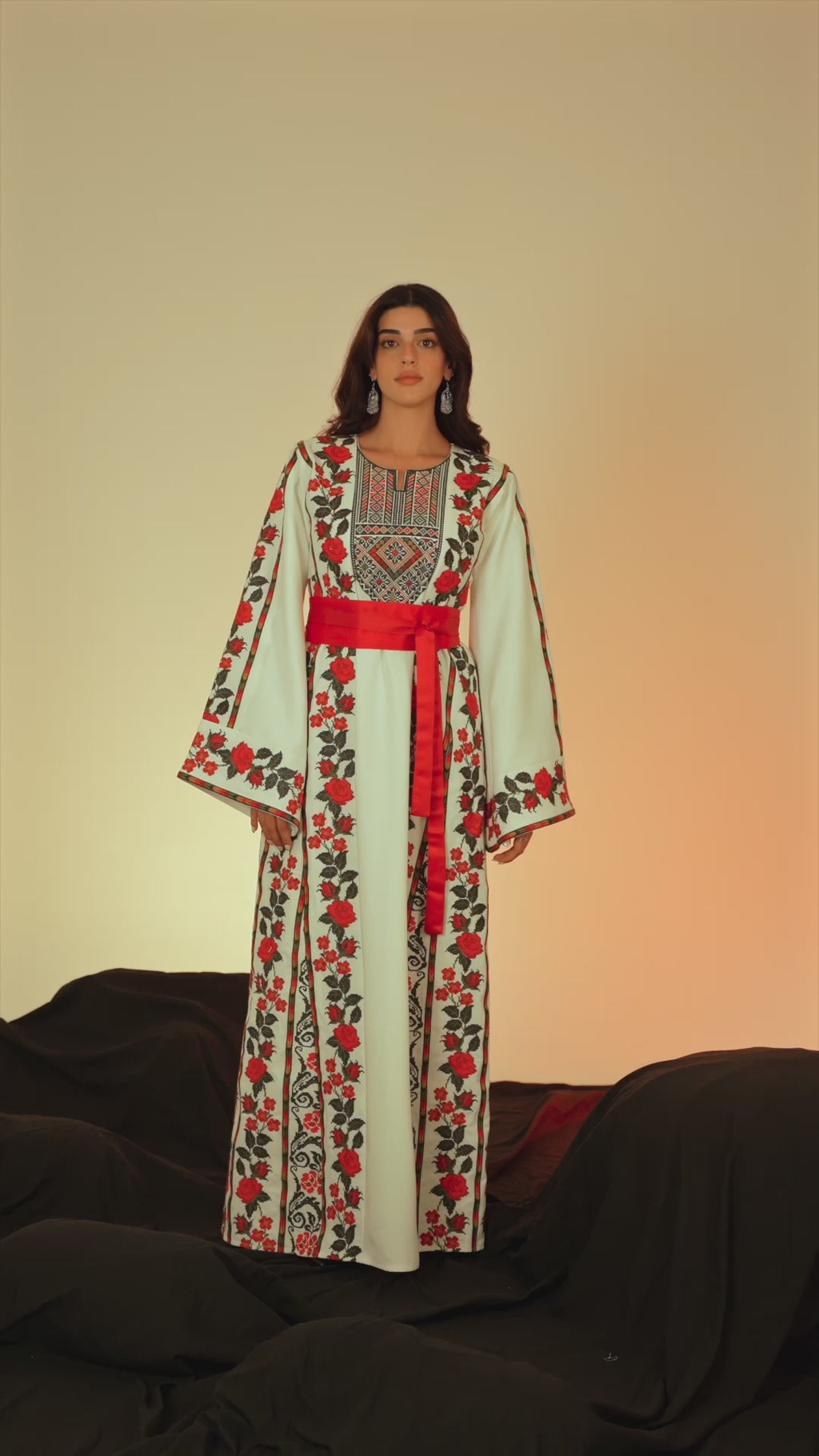 The Floral Palestinian Thobe Dress