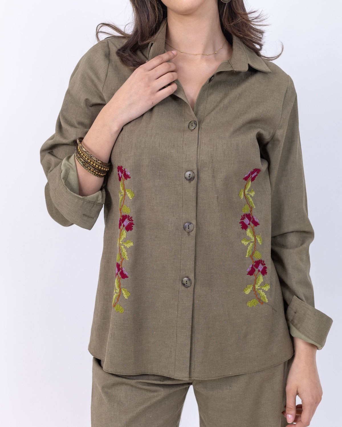 Sage Green Linen Set - Deerah