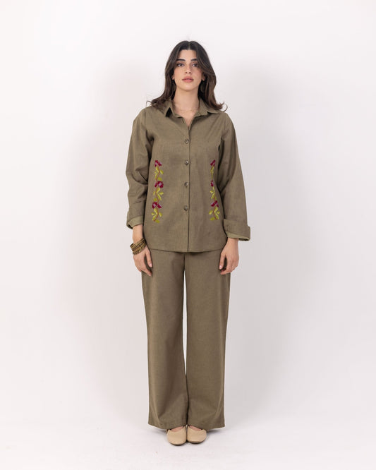Sage Green Linen Set - Deerah