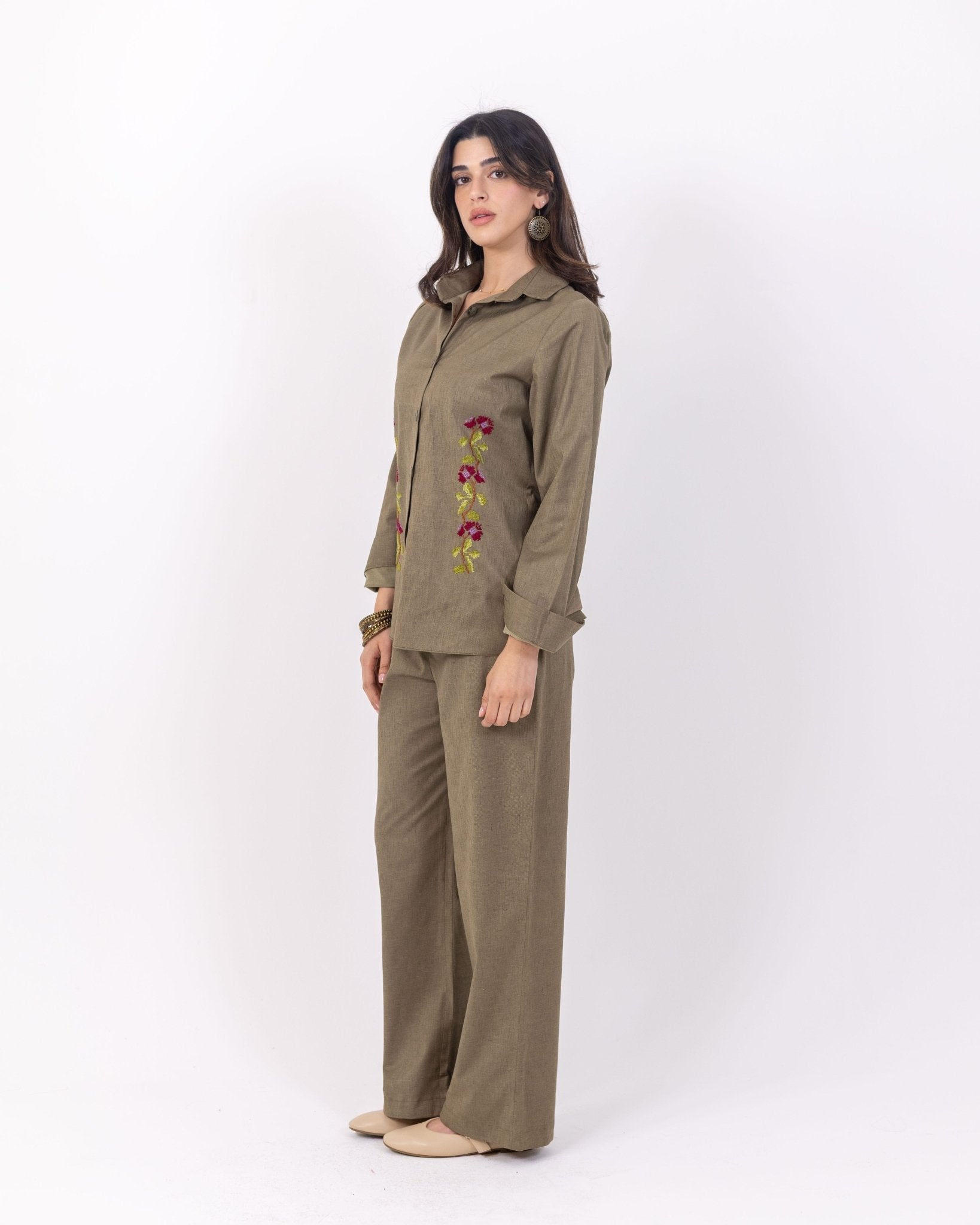 Sage Green Linen Set - Deerah