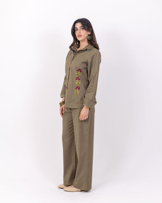 Sage Green Linen Set - Deerah