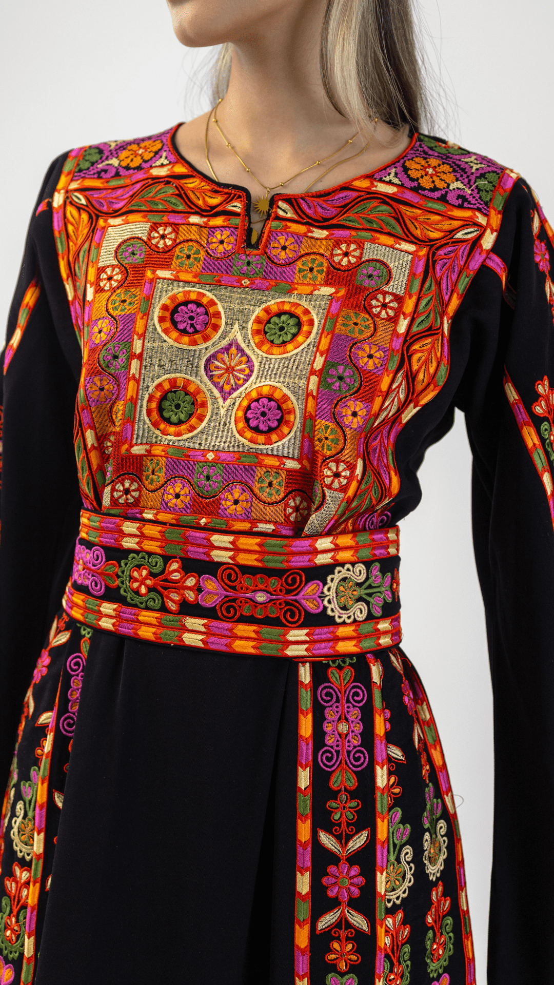 Talhami Hourglass Traditional Palestinian Dress Thobe - Deerah