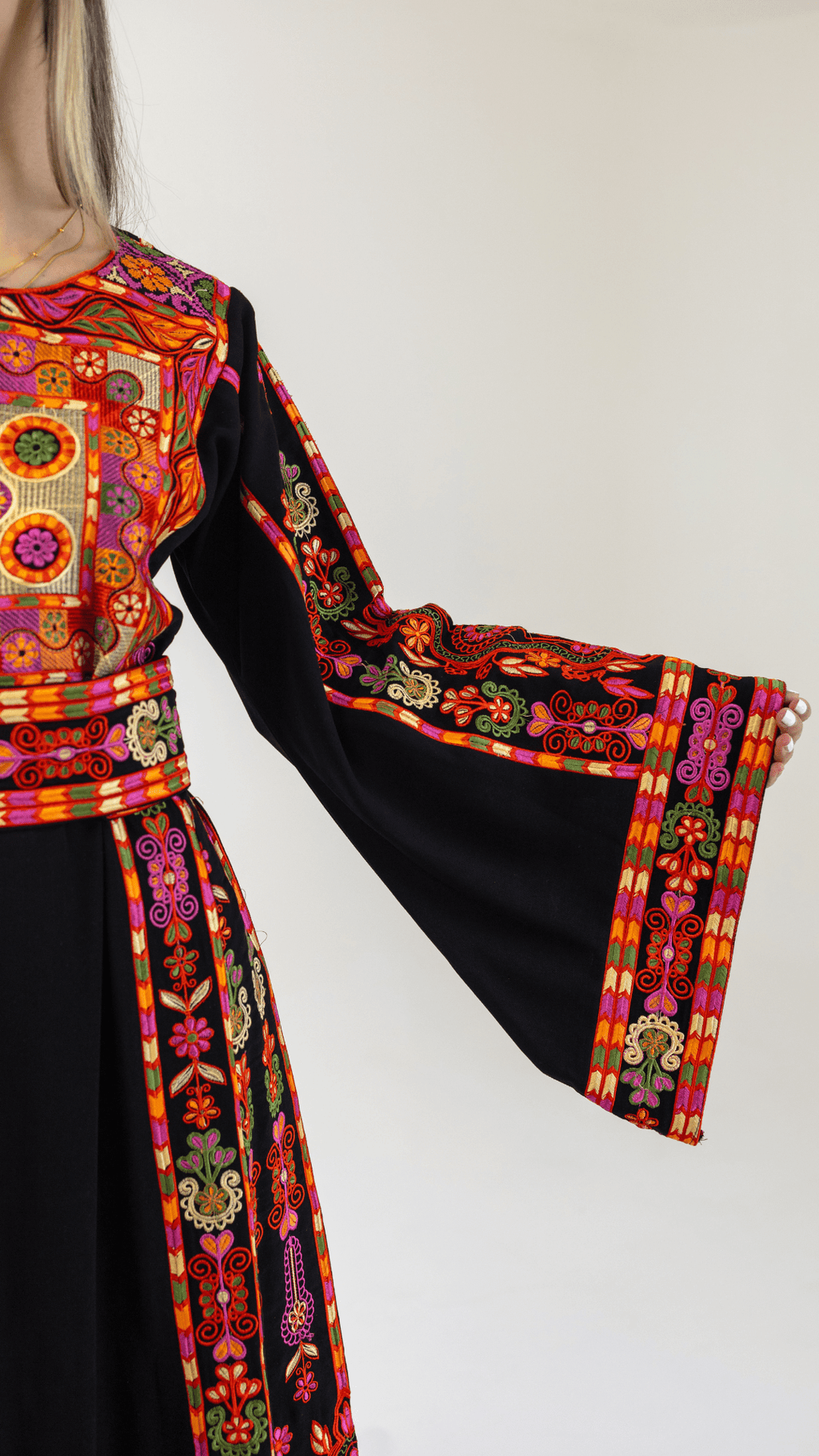 Talhami Hourglass Traditional Palestinian Dress Thobe - Deerah