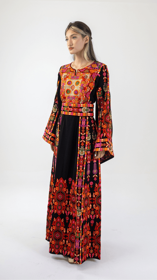 Talhami Hourglass Traditional Palestinian Dress Thobe - Deerah