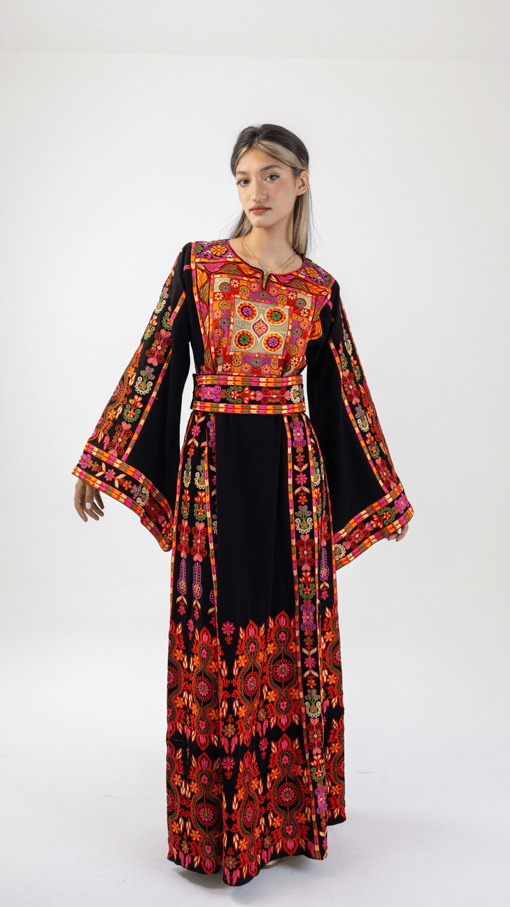 Talhami Hourglass Traditional Palestinian Dress Thobe - Deerah