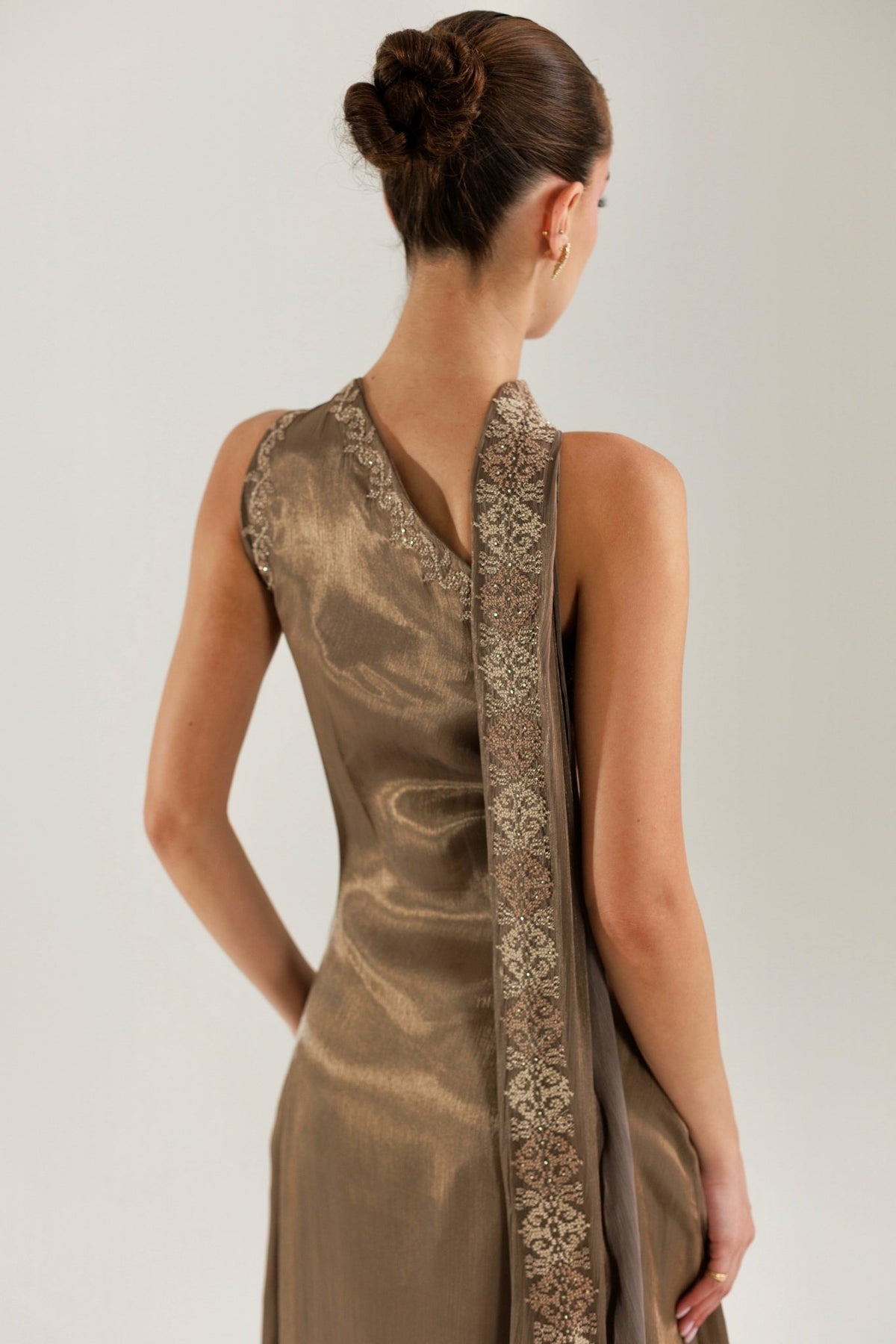 The Meera - Hand Embroidered Organza Dress - Deerah