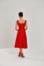 The Red Floral Dress - Deerah