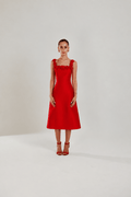 The Red Floral Dress - Deerah