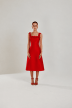 The Red Floral Dress - Deerah