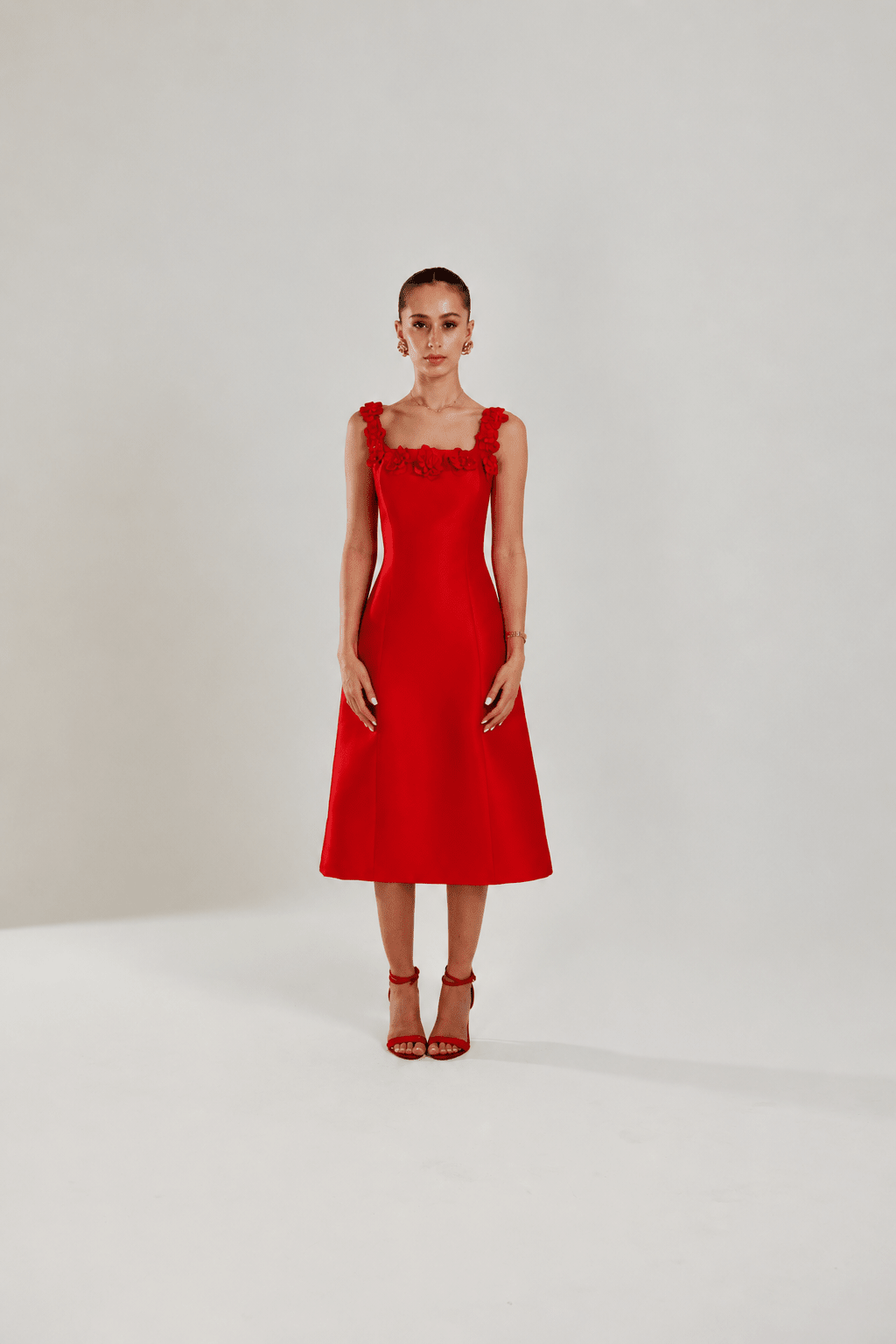 The Red Floral Dress - Deerah