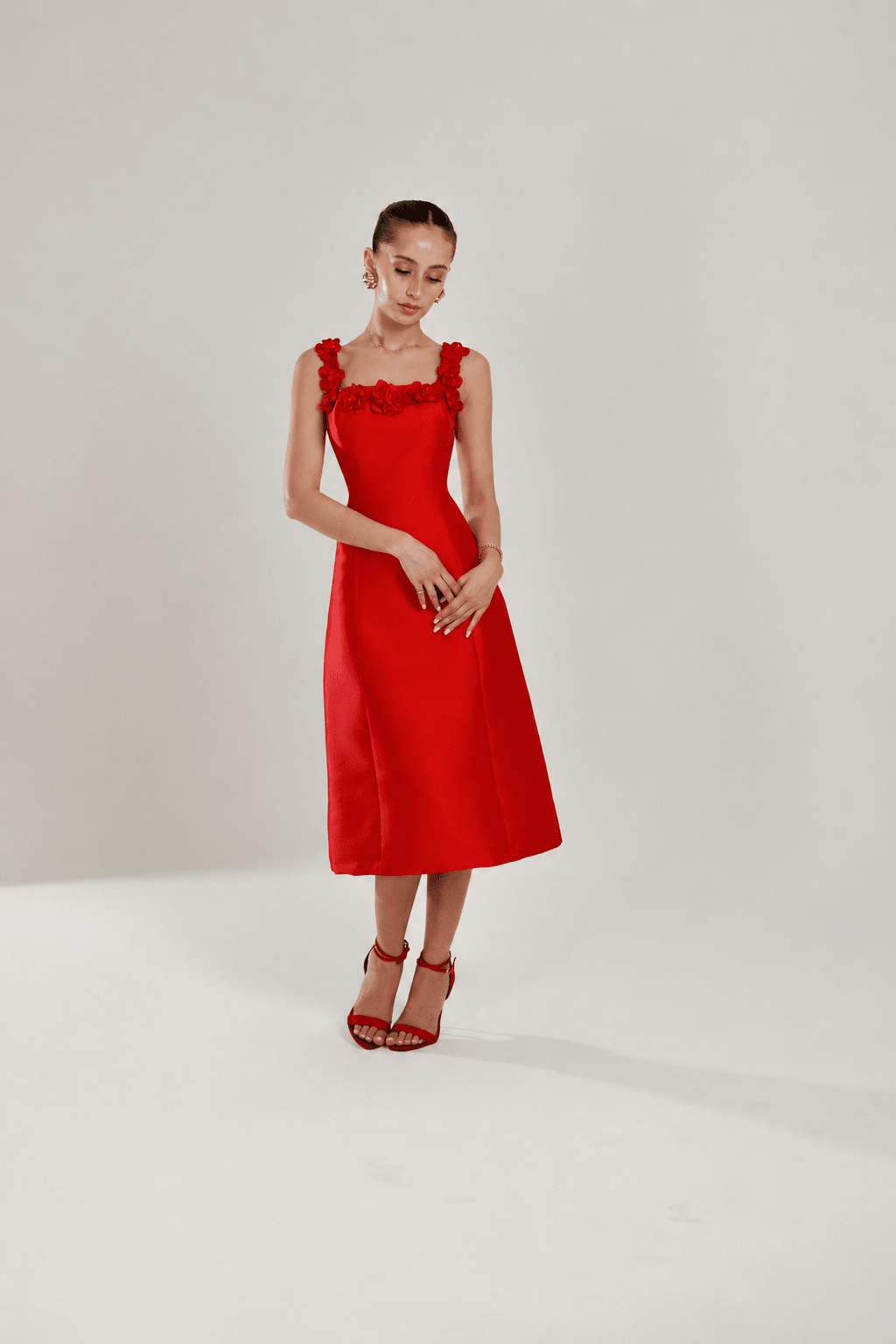 The Red Floral Dress - Deerah