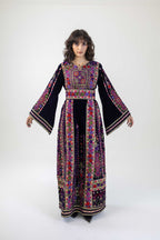 Violet Velvet Palestinian Malaka Thobe - Deerah