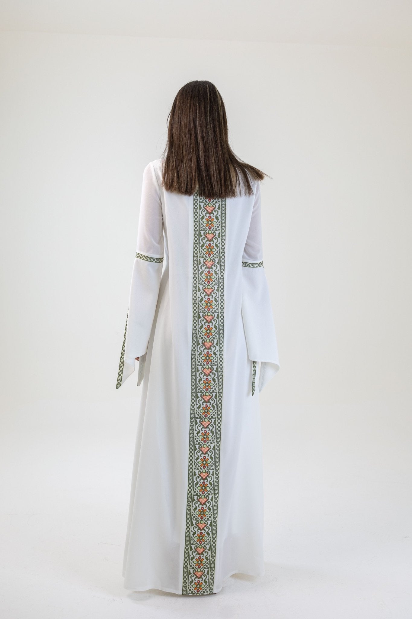 White Butterfly Dress in Green - Deerah