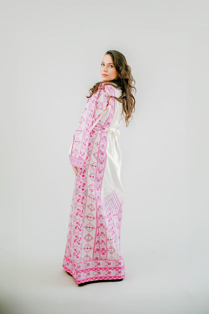 Zahra - Machine - embroidered Palestinian Thobe - Deerah