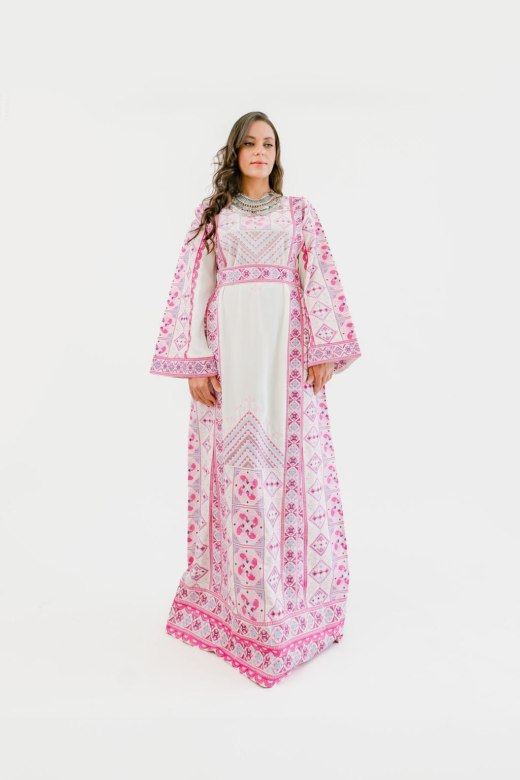 Zahra - Machine - embroidered Palestinian Thobe - Deerah