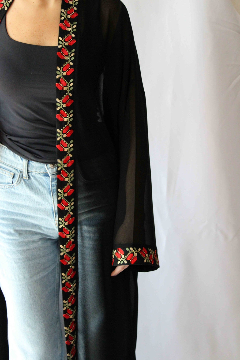 Zaytouna Hand - beaded Embroidered Abaya - Deerah