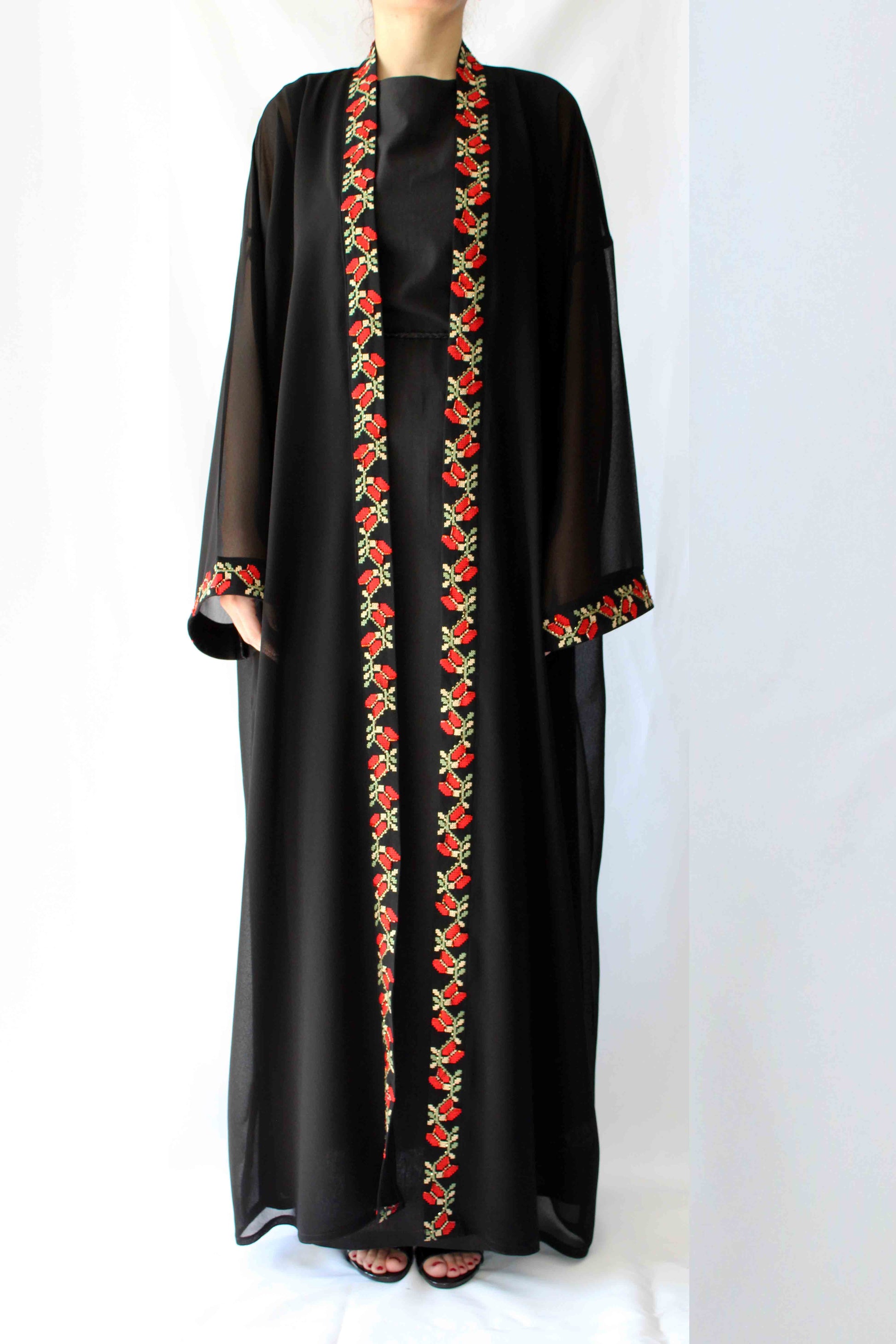 Zaytouna Hand-beaded Embroidered Abaya Deerah