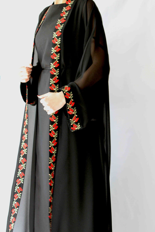 Zaytouna Hand-beaded Embroidered Abaya Deerah