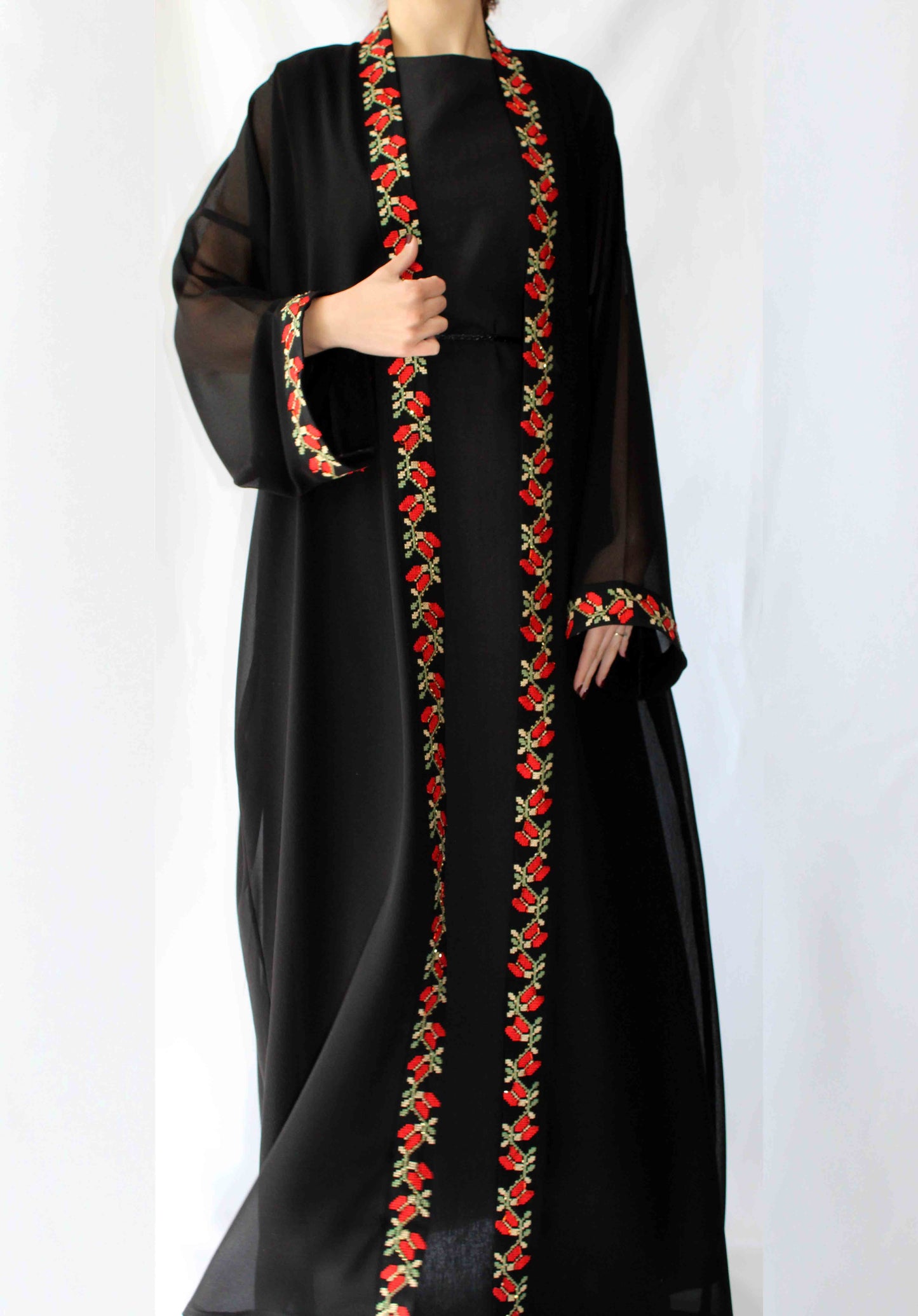 Zaytouna Hand-beaded Embroidered Abaya Deerah