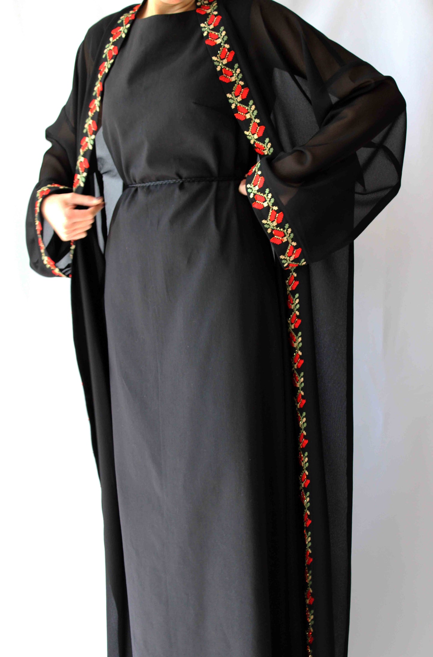 Zaytouna Hand-beaded Embroidered Abaya Deerah