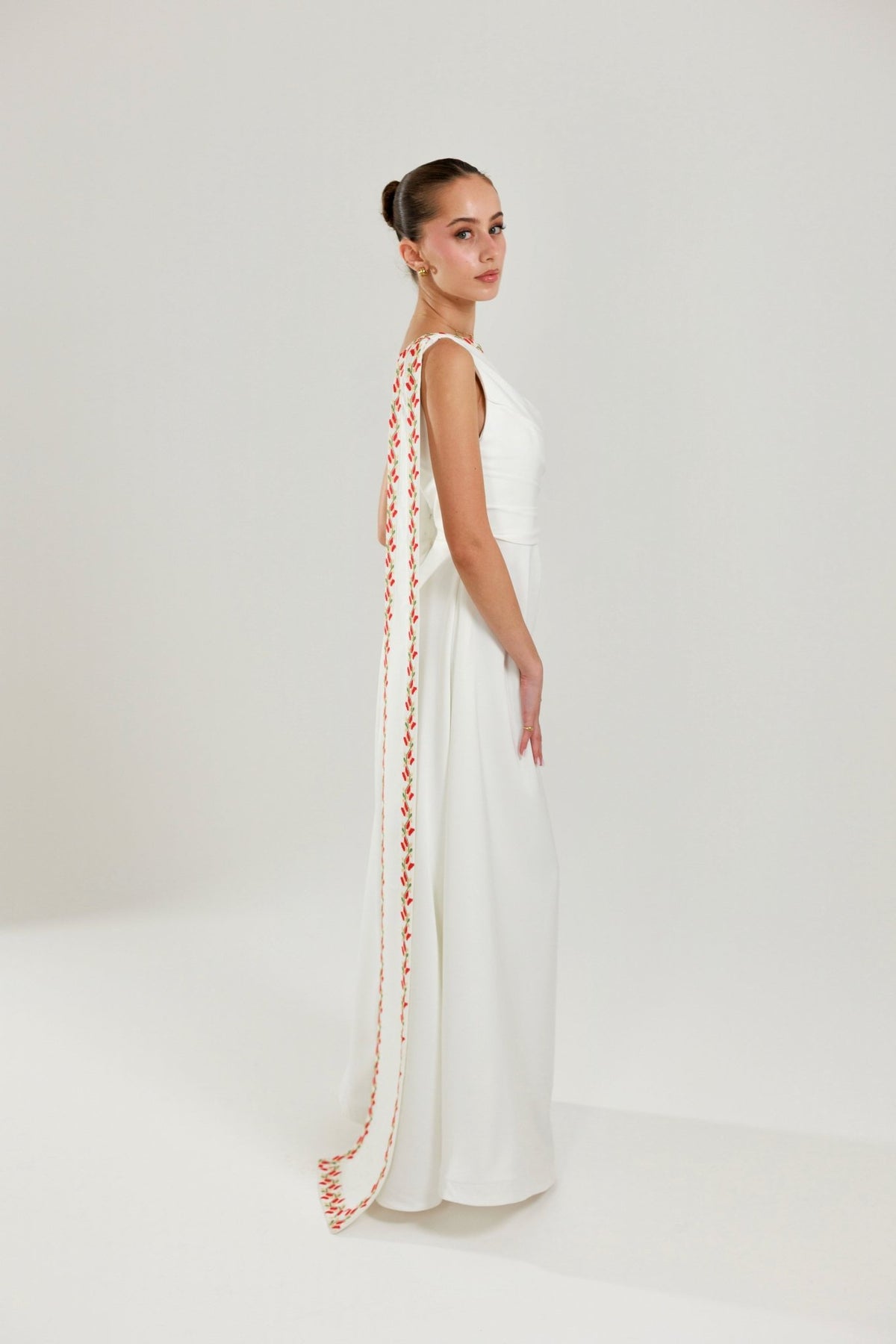 Zaytouna Off-Shoulder Tatreez Dress - Deerah