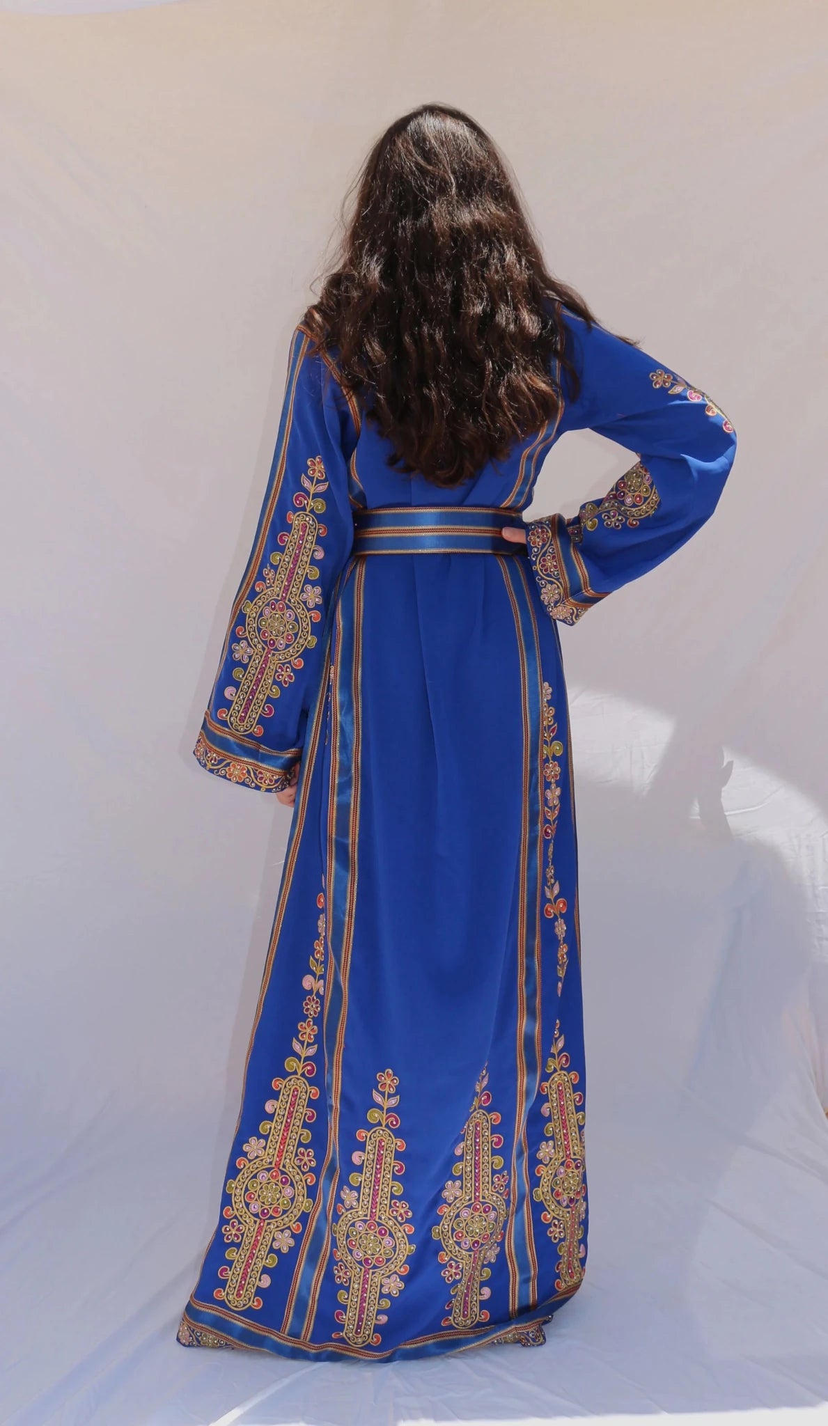 Blue Traditional Palestinian Thobe Dress - Deerah