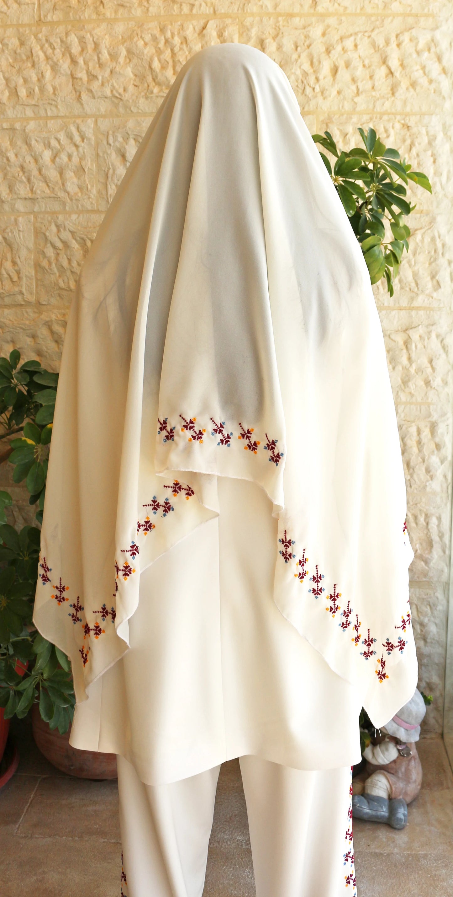 Colorful Hand-Embroidered Wedding Shawl Deerah