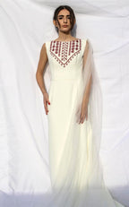 Diala - Hand Embroidered Palestinian Bridal Dress - Deerah