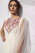 Diala - Hand Embroidered Palestinian Bridal Dress - Deerah