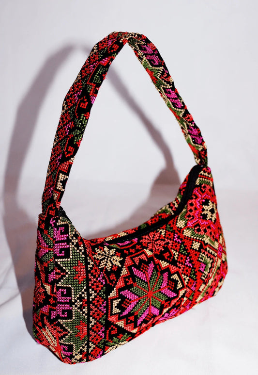 Embroidered Baguette Bag - Deerah