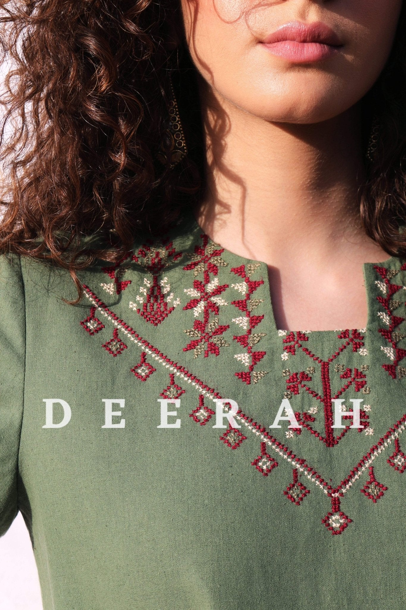 Fallahi Hand - Embroidered Linen Shirt - Deerah