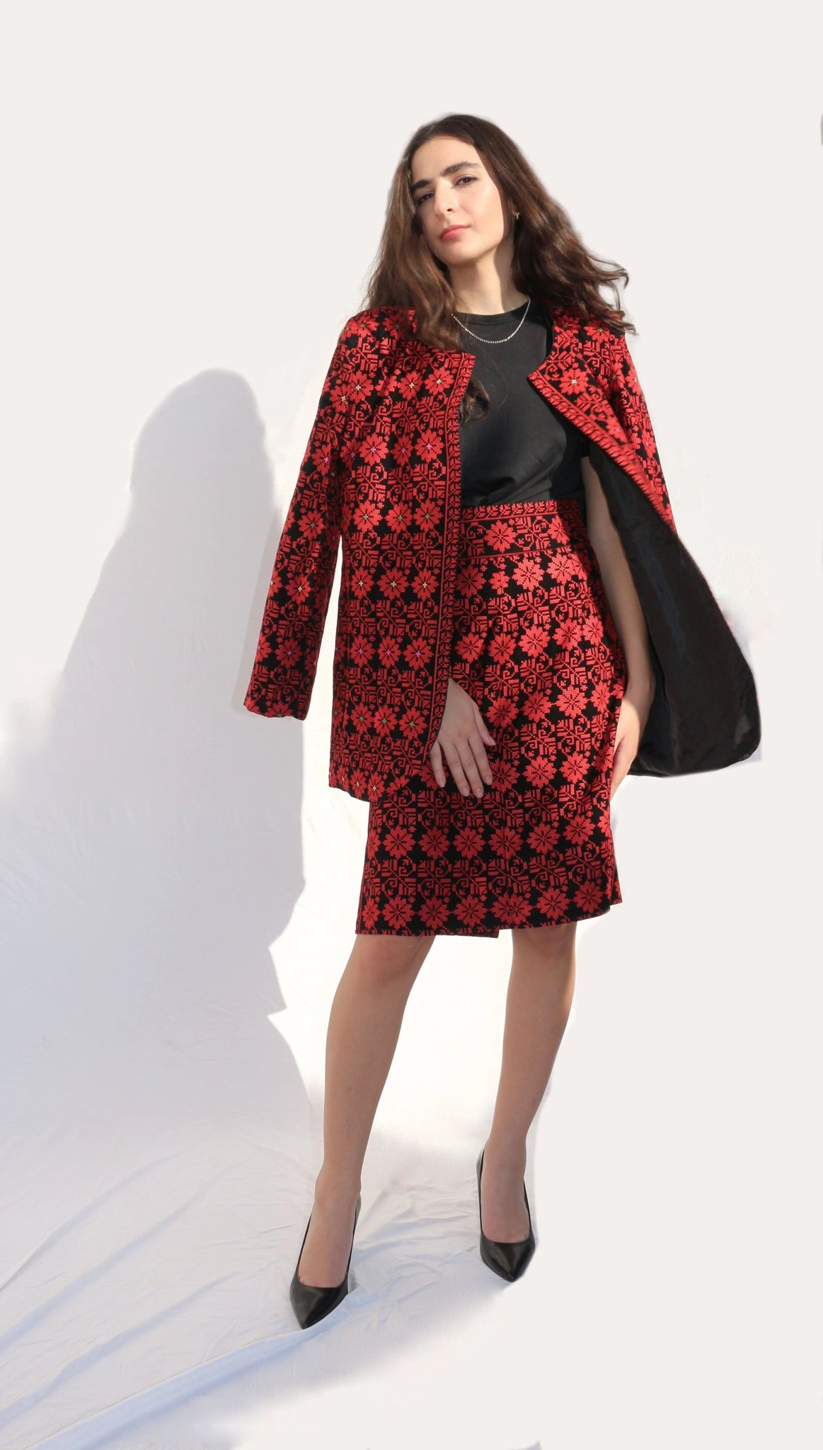 Floral Embroidered Blazer - Deerah