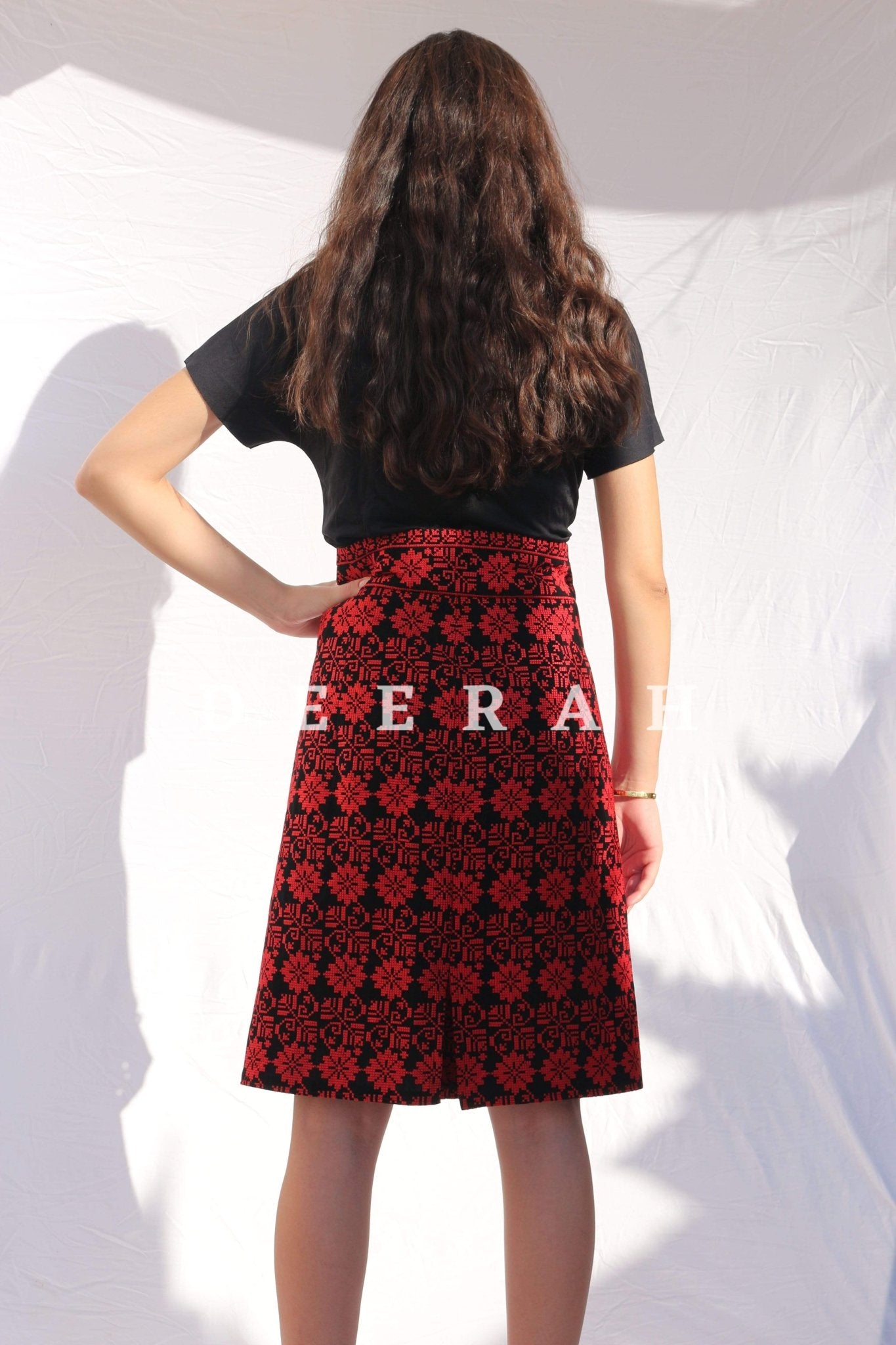 Floral Embroidered Pencil Skirt - Deerah