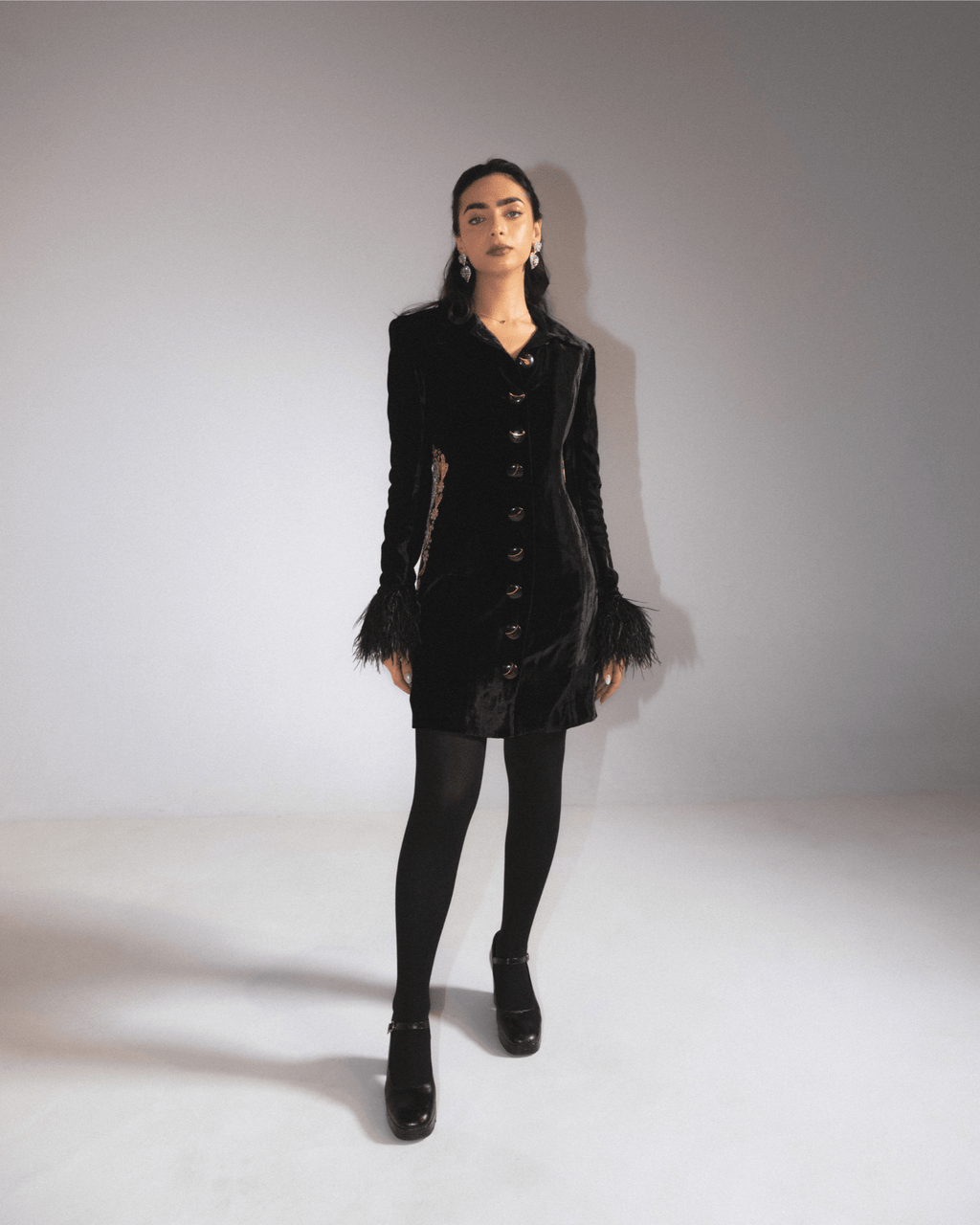 Golden Hour Velvet Blazer Dress - Deerah
