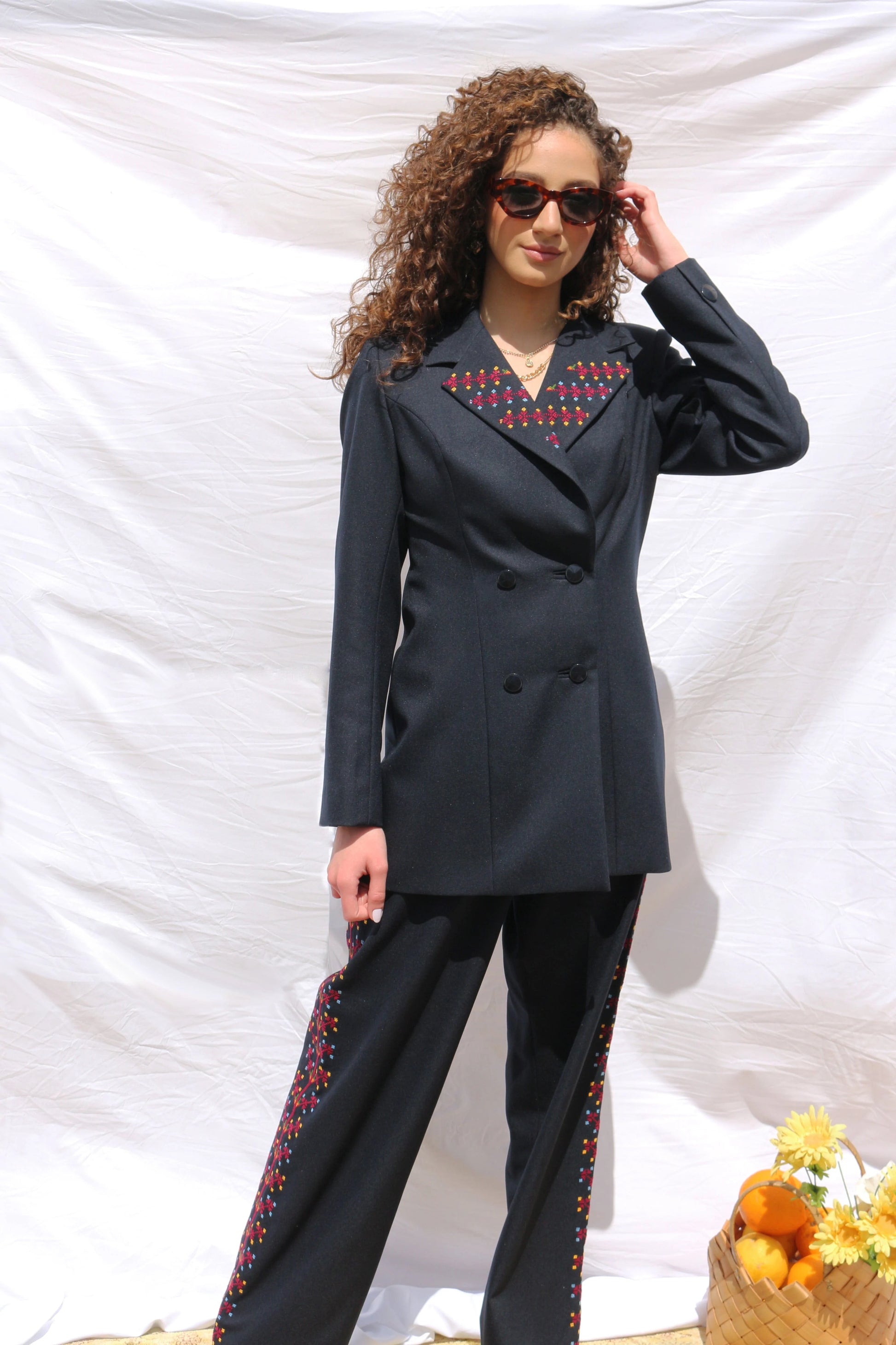 Hand Embroidered Over-sized Madani Suit Blazer Deerah